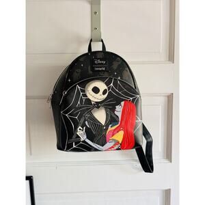 NWTLoungefly The Nightmare Before Christmas Jack & Sally Spiderweb Mini Backpack